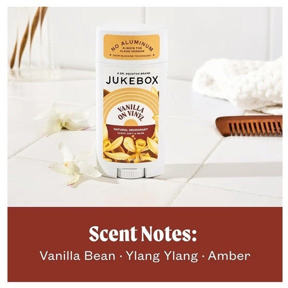 Natural Deodorant for Women Vanilla on Vinyl Scent Aluminum Free 3-Pack