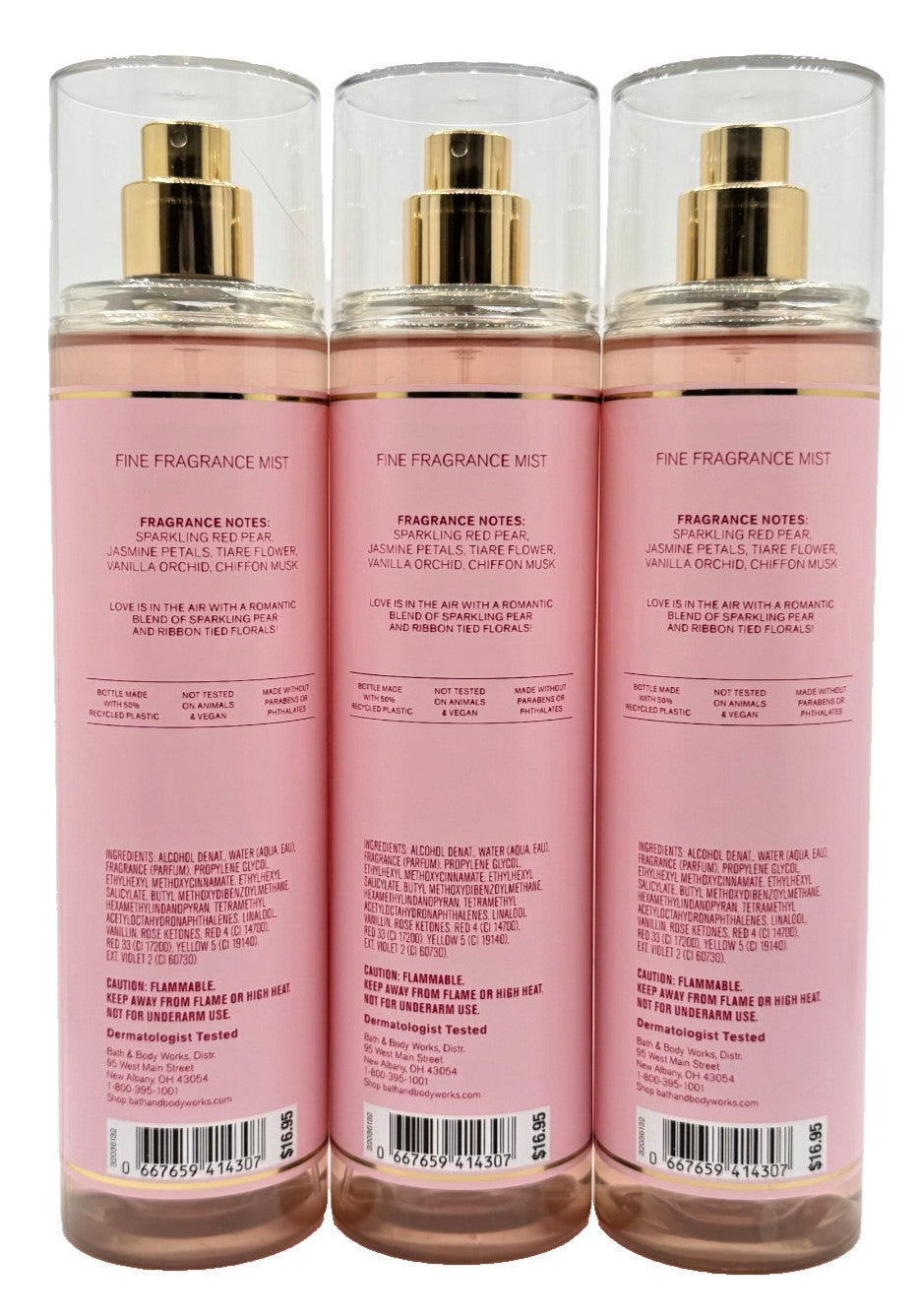 Bath & Body Works Pink Chiffon Fragrance Mist Set - 3 x 8 oz Body Sprays