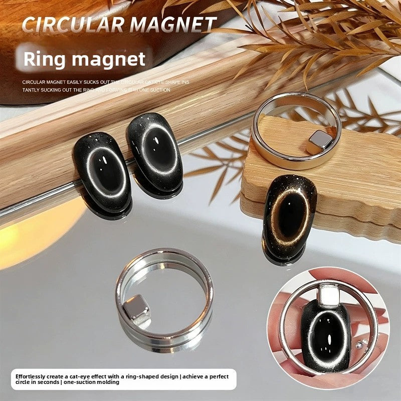 Double-Head Cat Eye Magnet Nail Art Set for French Manicure - Silver