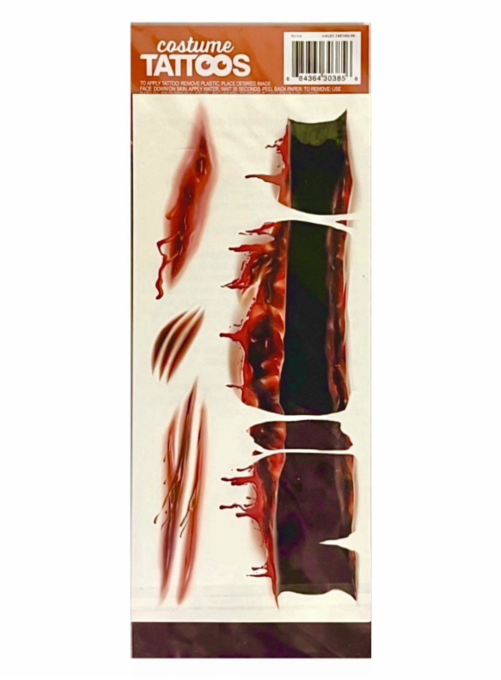 Halloween Bleeding Wounds Fight Horror Temporary Tattoos 8pc