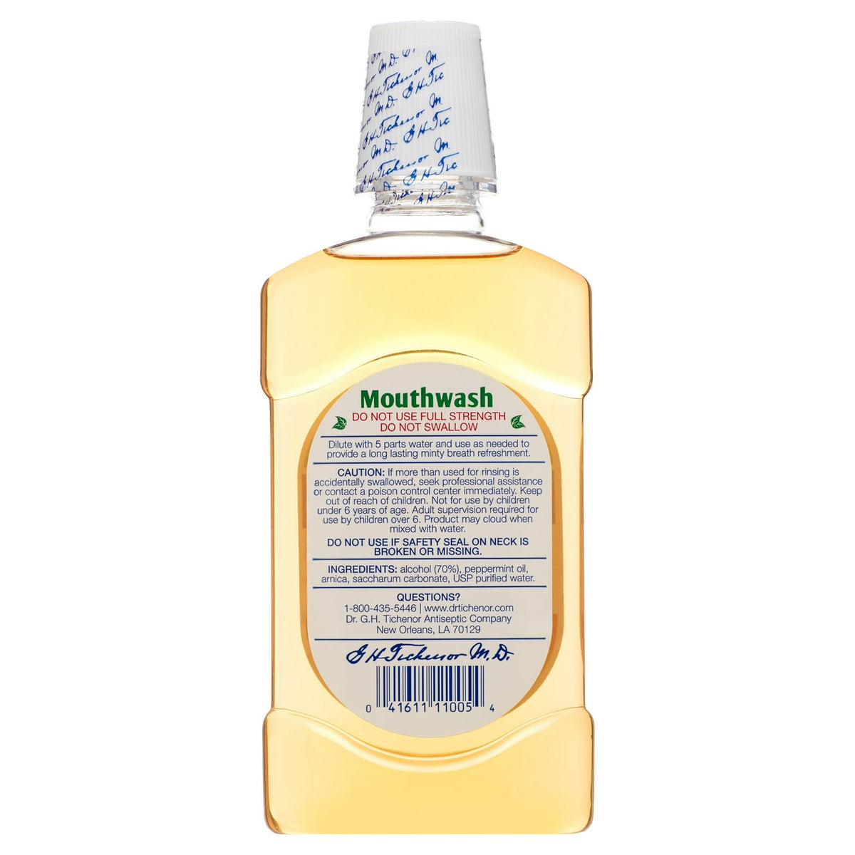 Peppermint Mouthwash Concentrate - Natural, Fluoride-Free, 16 fl oz | Kills Bad Breath Germs