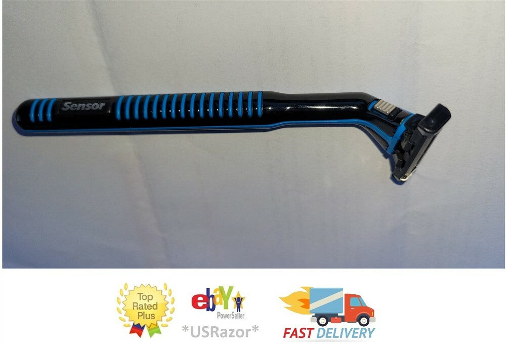 Gillette Sensor Razor Handle with 3-Blade Refill - Heavy Duty Metal