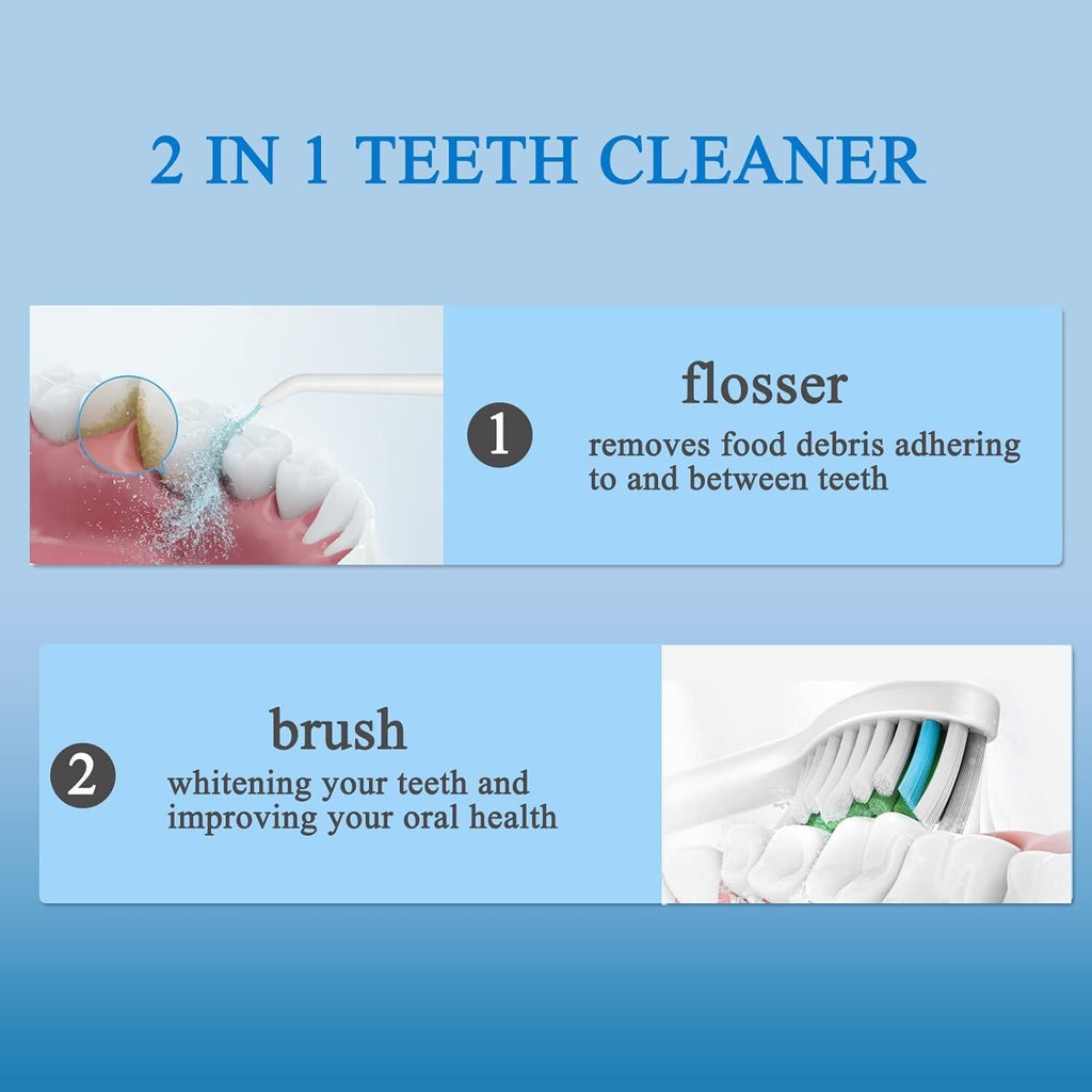 Water Flosser and Electric Toothbrush Combo - 2-in-1 Oral Irrigator and Sonic Toothbrush