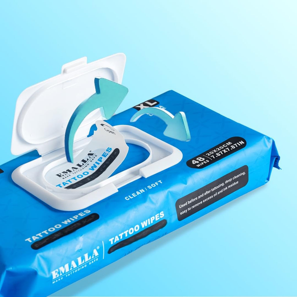 Tattoo Aftercare Wipes – 60 Count All-in-One For Tattooing & Piercing
