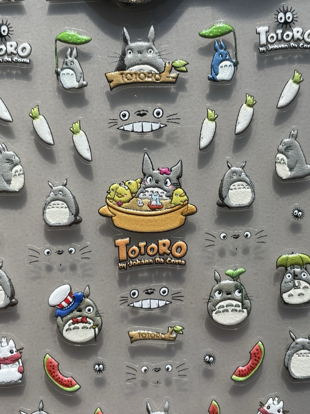 3D Totoro Nail Stickers - Kawaii Ghibli Nail Art Decals for Manicure