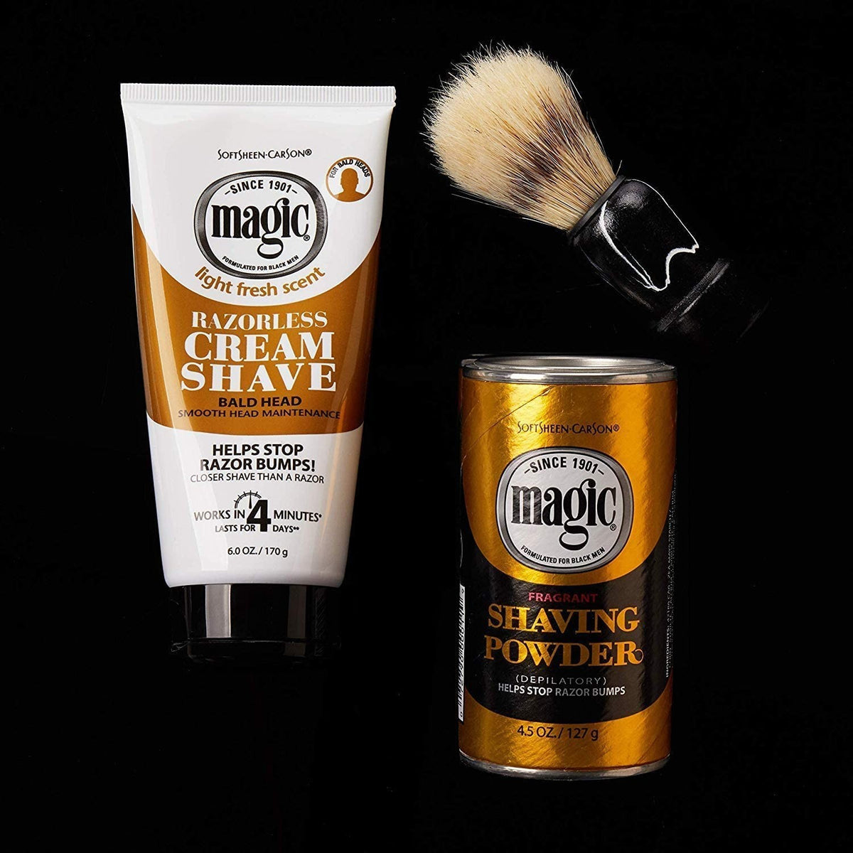 Men's Facial Hair Removal Powder - Razorless Shaving & Grooming, 4.5 oz
