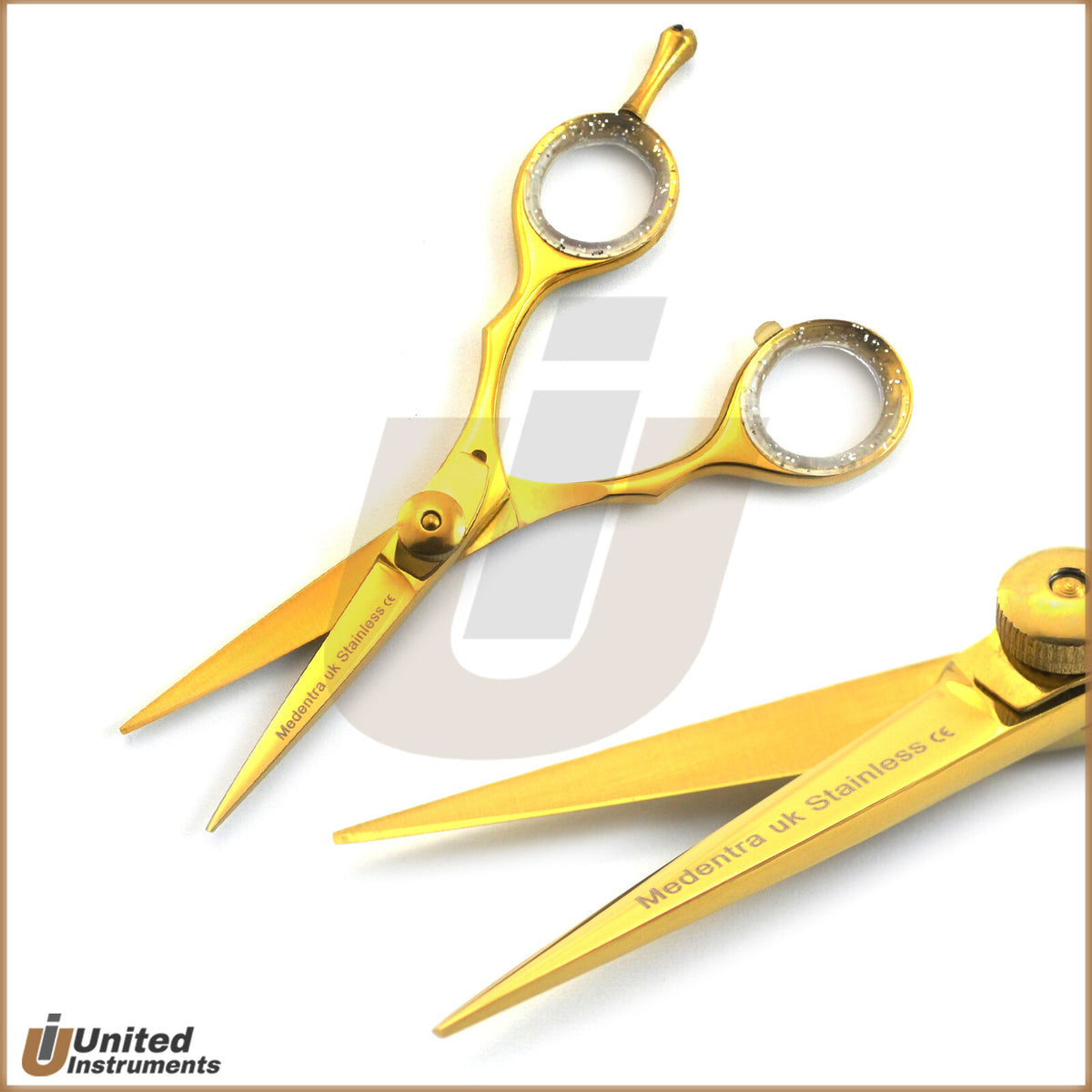 Professional Barber Hair Cutting Shears Razor & Comb Set - Gold & Black