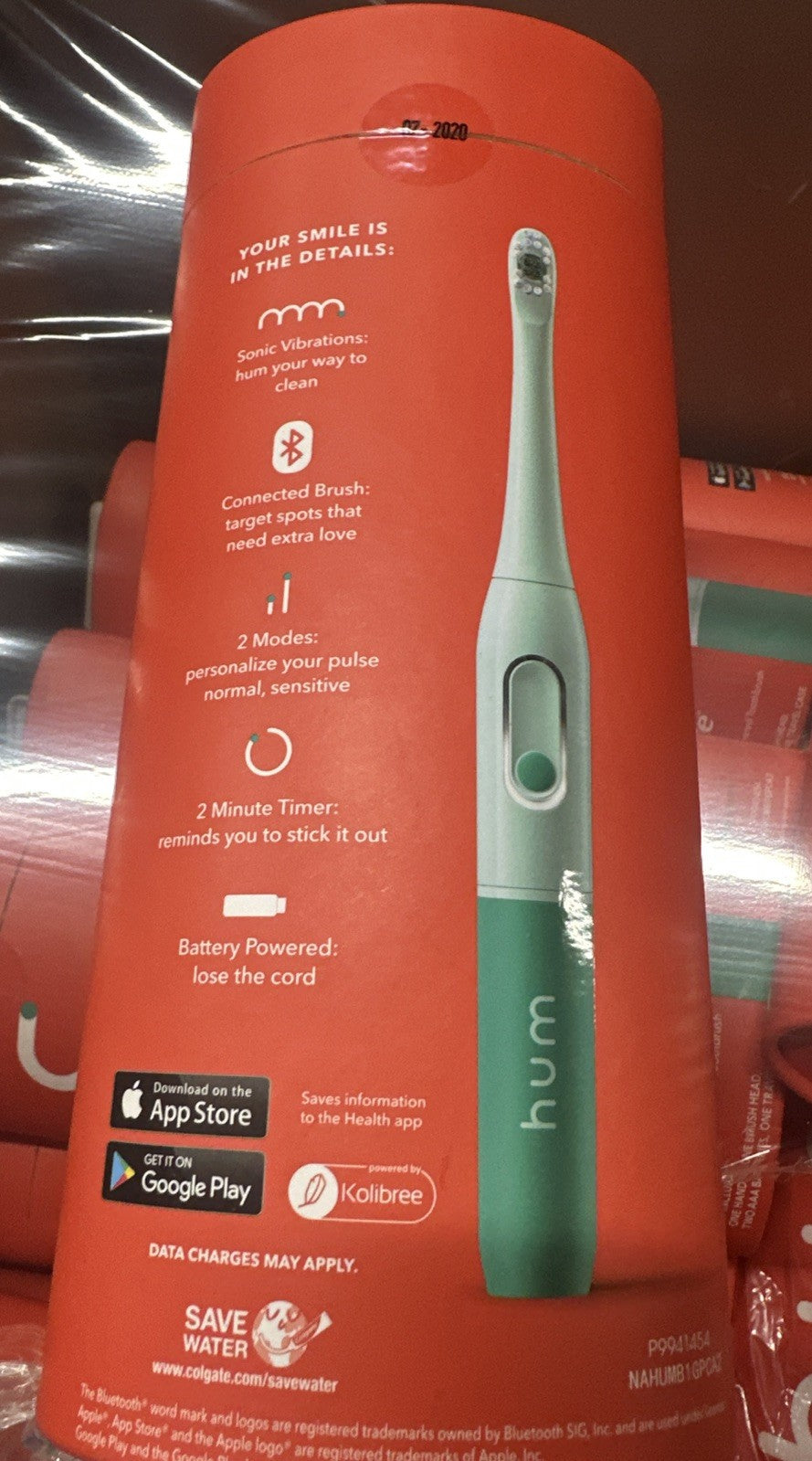 Hum By Colgate Sonic Battery-Powered Toothbrush with Travel Case - Green Teal