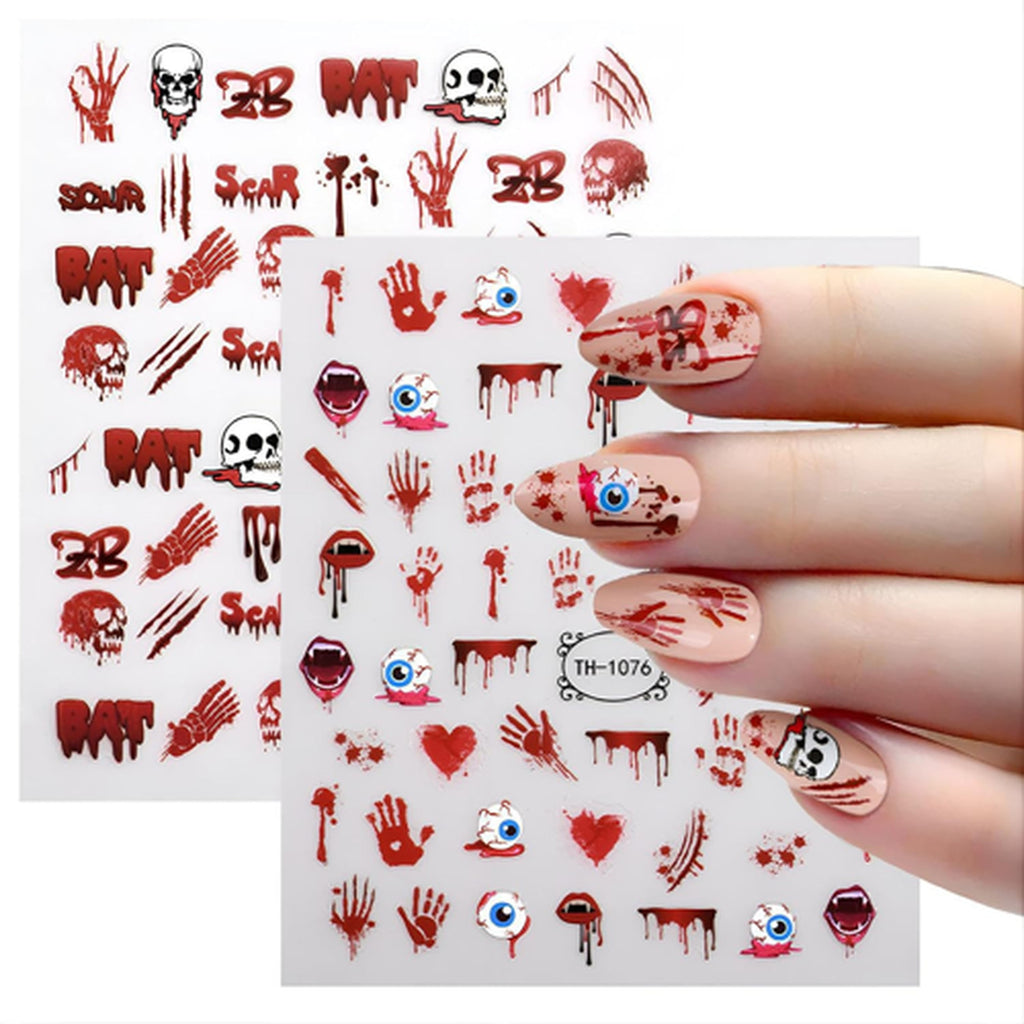 Glow in the Dark Halloween Nail Art Stickers - 12 Sheets Pumpkin Ghost