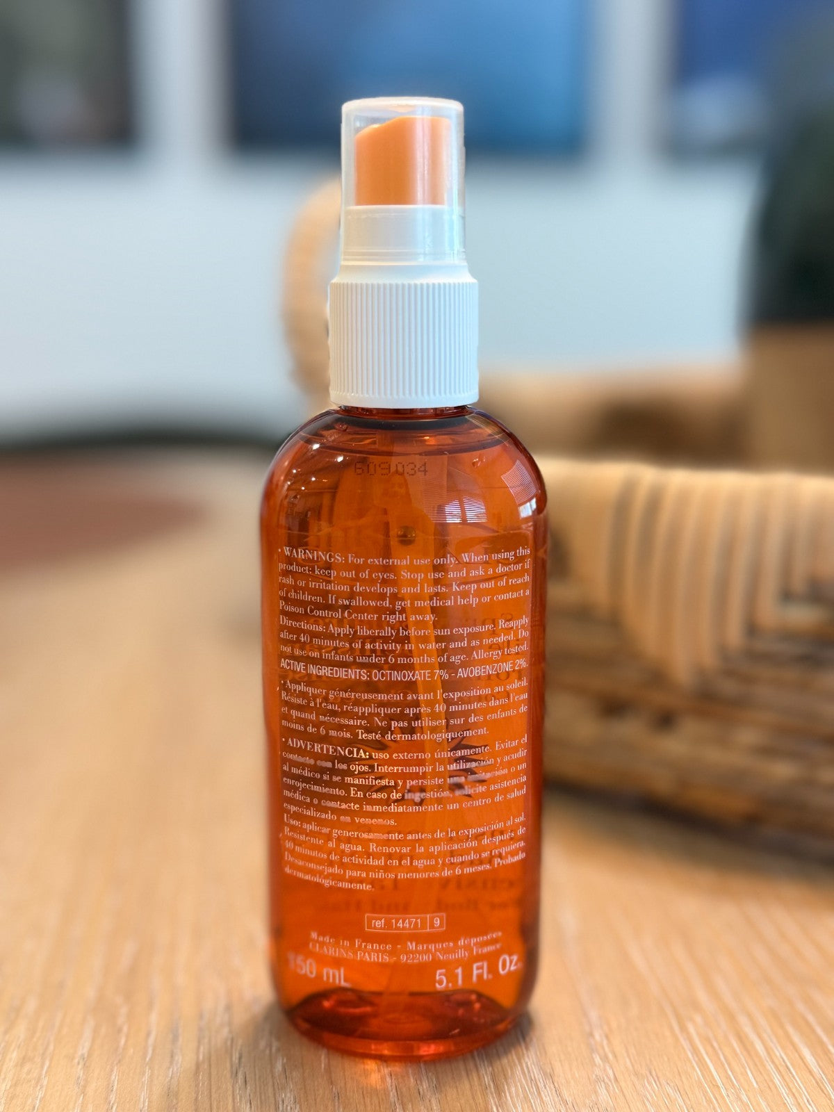 Clarins Sunscreen Spray SPF 4 Radiant Tanning Oil for Body & Hair 5oz