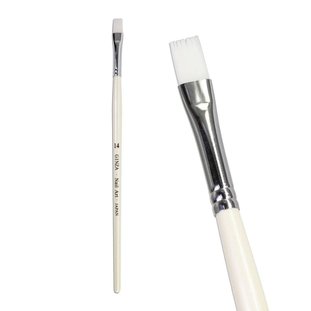 Gel Nail Art Brush with White Wooden Handle - Professional Manicure Tool