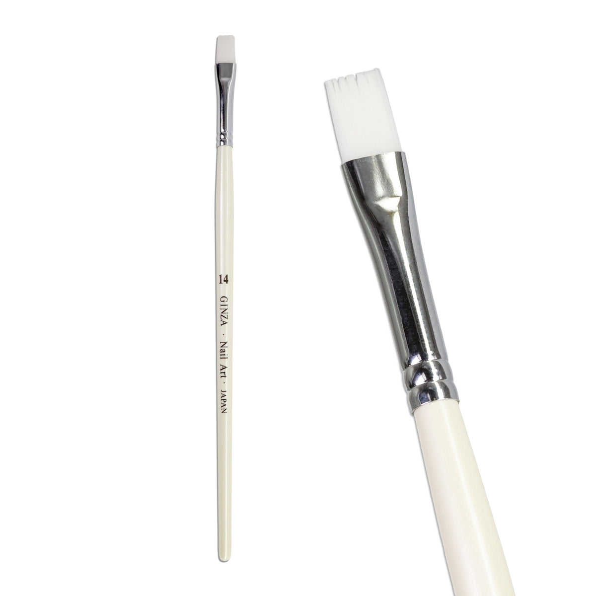 Gel Nail Art Brush with White Wooden Handle - Professional Manicure Tool