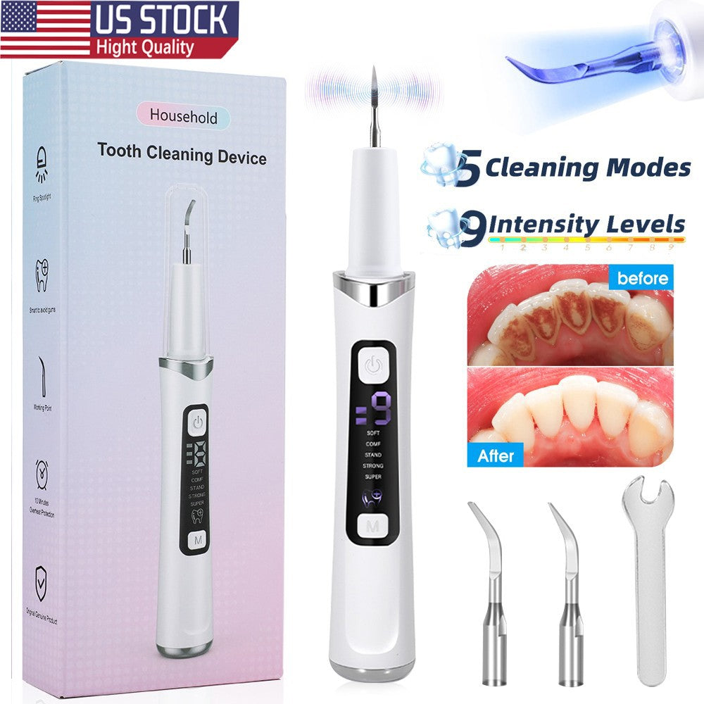 Ultrasonic Tooth Cleaner Tartar Remover with LED Light and Multiple Modes