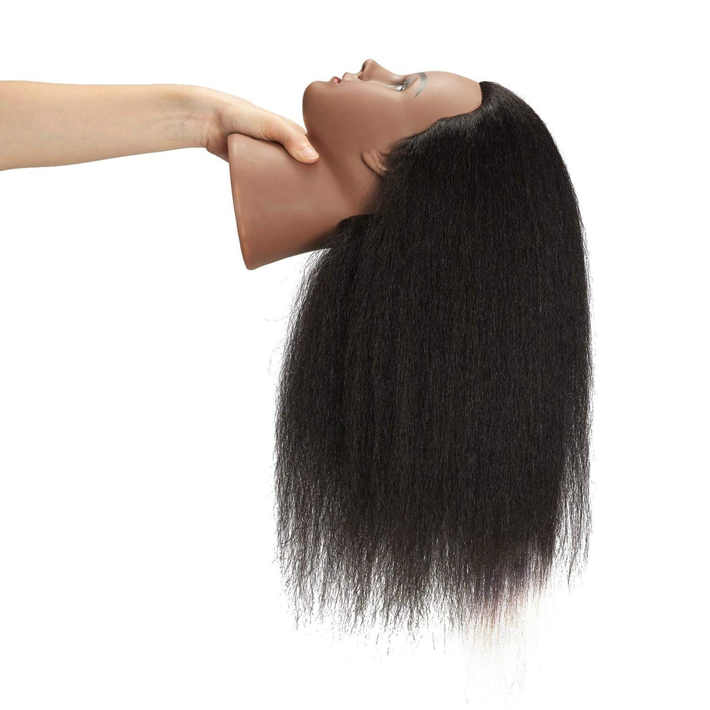 14-Inch Human Hair Mannequin Head for Cosmetology Training & Styling