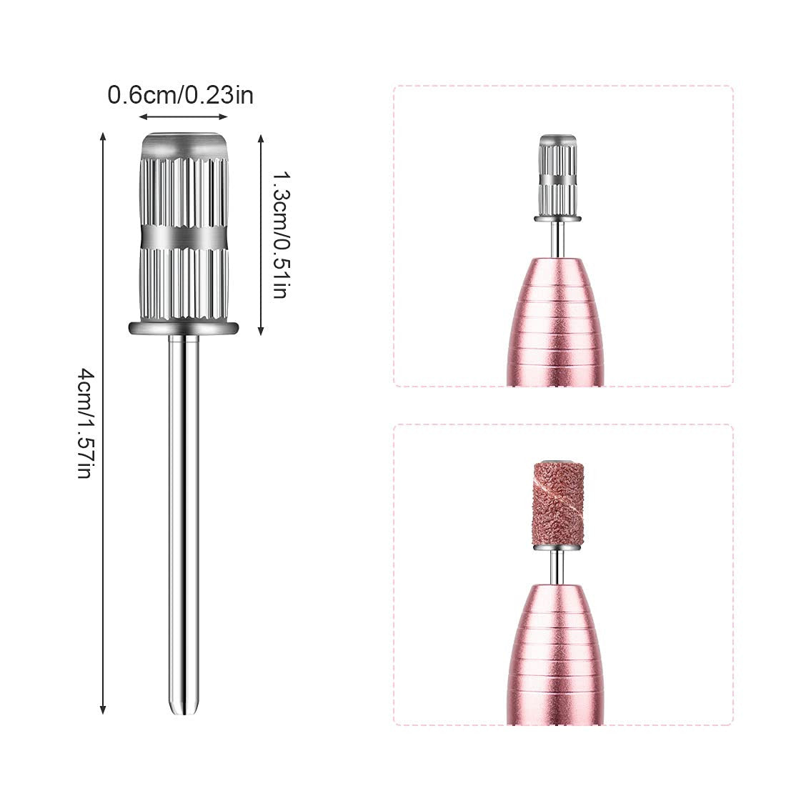 Nail Drill Bits Set - 10 Sanding Bands with 3/32 Inch Shank for Manicure & Pedicure