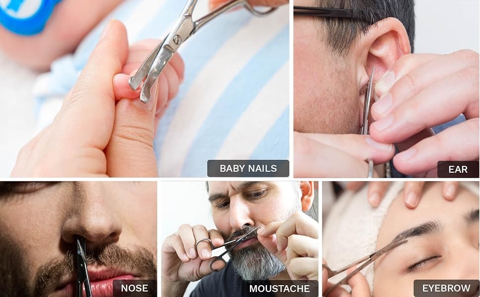 Nose and Beard Scissors 3.7-Inch Safety Rounded Tip Grooming Shears