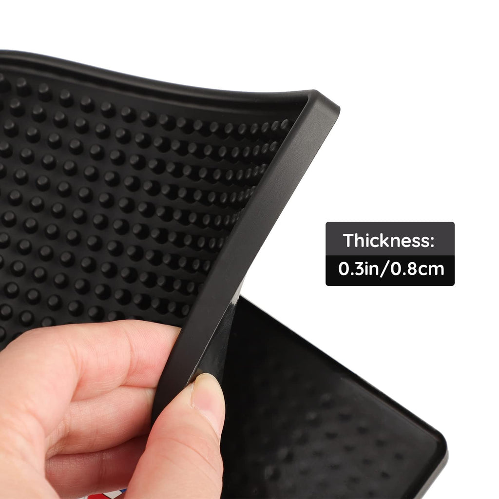 Barber Station Mat Non-Slip PVC Protector for Countertop and Workstation, Black, 11.8 x 5.9 Inches