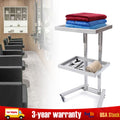 Stainless Steel 2-Tier Trolley Cart for Salons & Medical Use