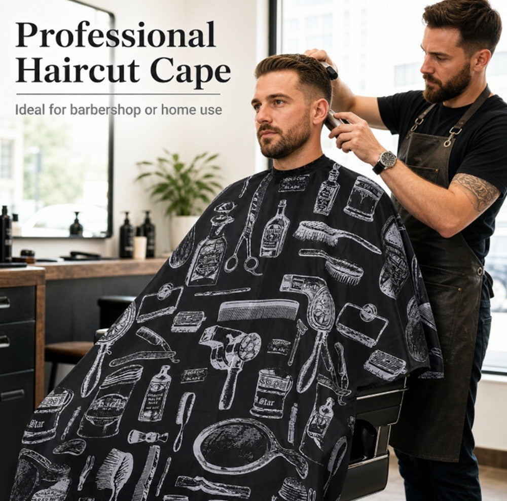 Waterproof Hair Cutting Cape with Snap Closure for Barber & Salon Use