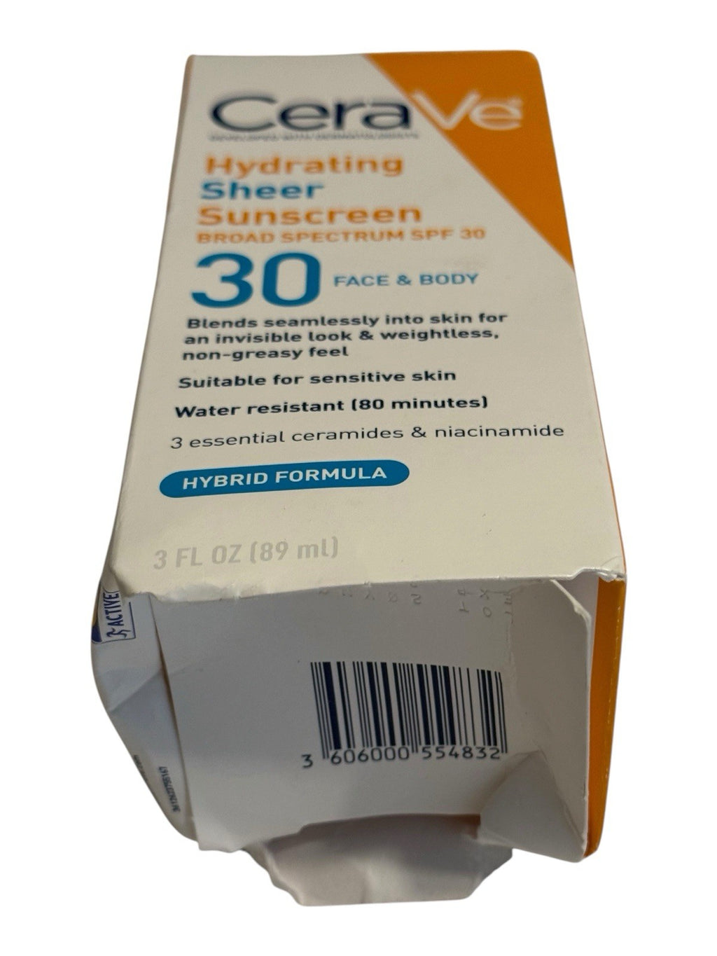 CeraVe Hydrating Sheer Sunscreen SPF30 Face & Body 3oz Broad Spectrum