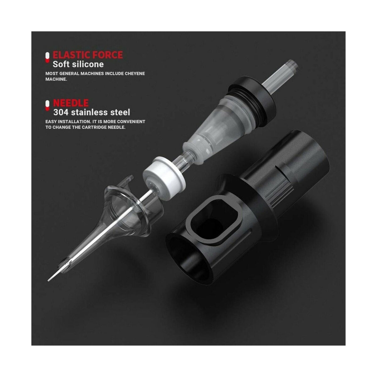Tattoo Cartridge Needles #10 #12, 20-Pack, Sterile Disposable Pro 3rd Generation