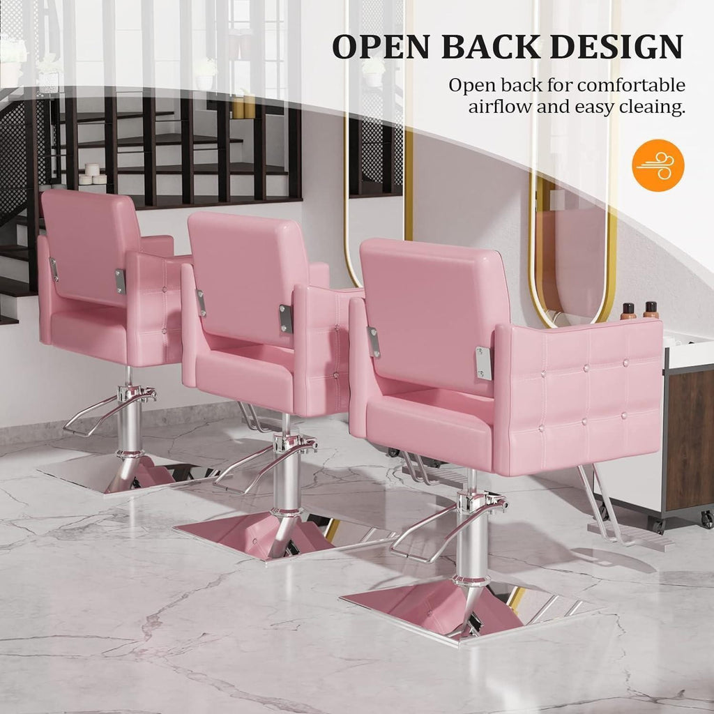 Hydraulic Barber Chair Salon Styling Chair with Adjustable Height & Comfort