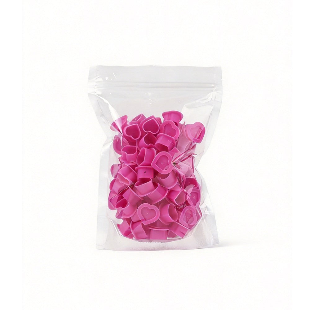 Soft Silicone Heart Ink Cups 200pcs for PMU Tattoos - Pigment Holder Caps