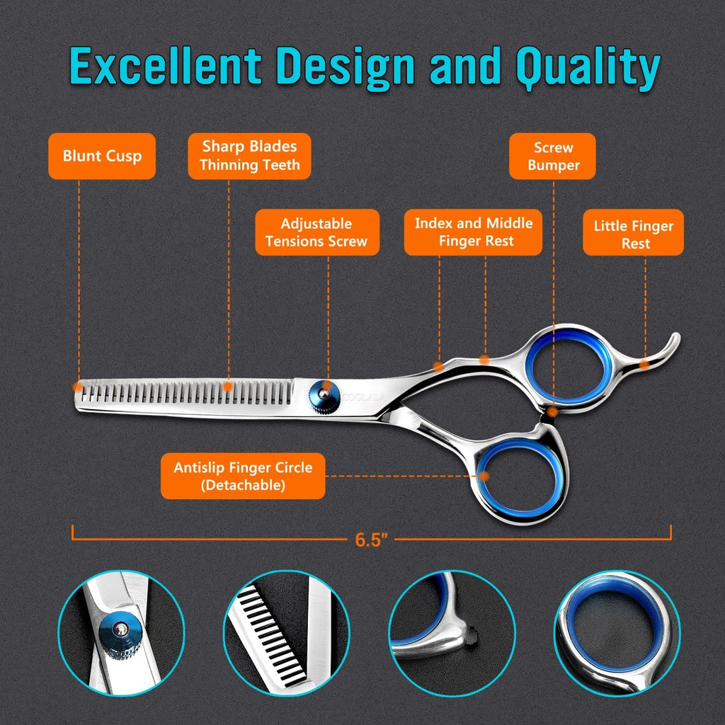 Left-Handed Hair Thinning Scissors 6.5 Inch Professional Hair Shears