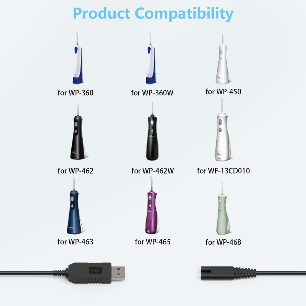 Water Flosser Replacement Charger Cable for Waterpik WP360 WP450 WP462