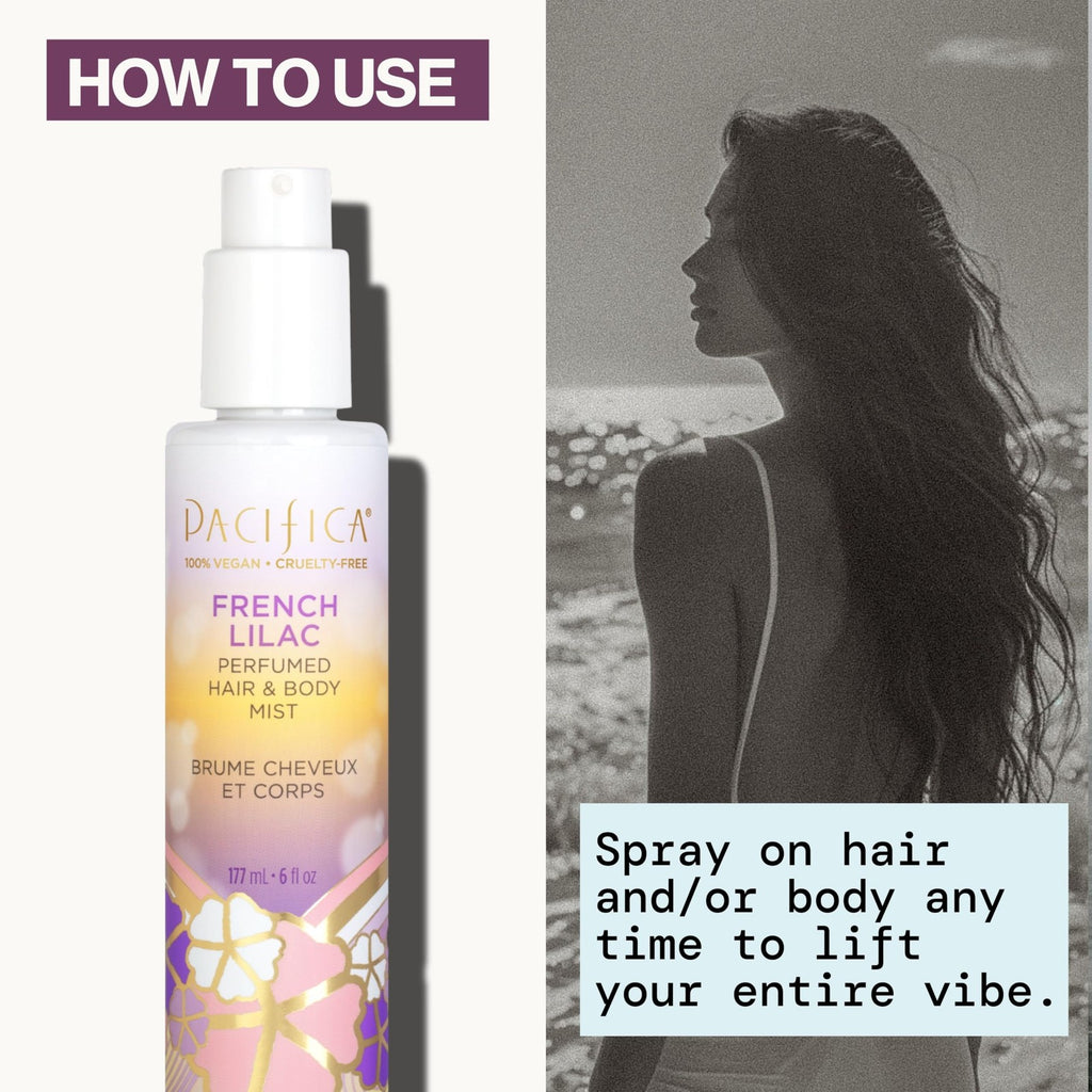 French Lilac Perfumed Body & Hair Mist - Vegan, Alcohol-Free, 6 Fl Oz