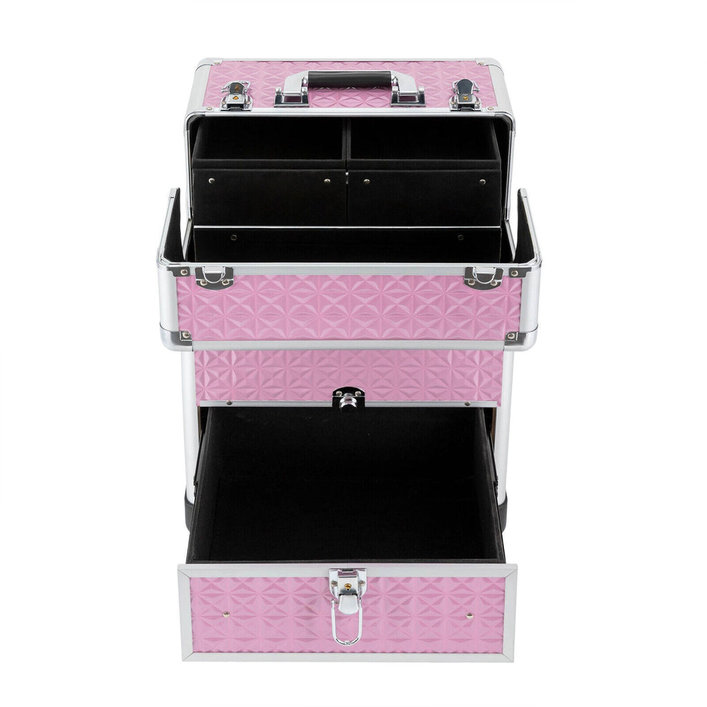Rolling Makeup Train Case with Large Capacity & Organizer