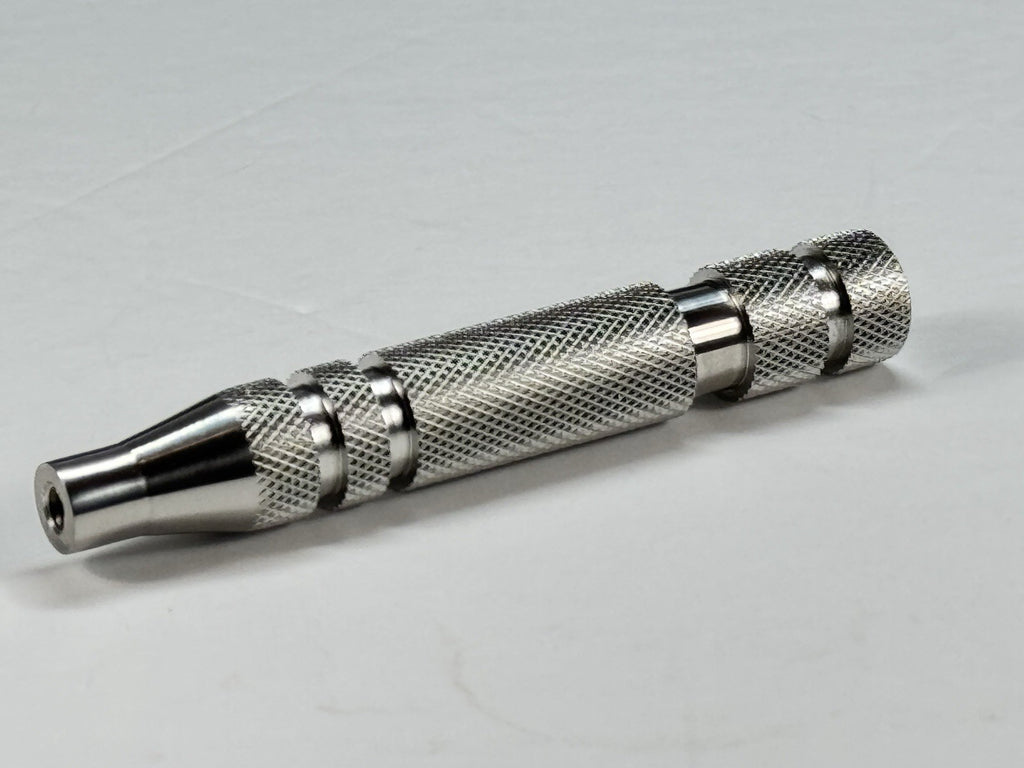 316 Stainless Steel Safety Razor Handle - Made in USA, Knurled, 95mm