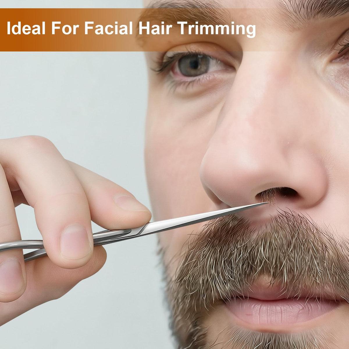 Professional Stainless Steel Eyebrow and Facial Hair Small Scissors - 3.5 Inch Precision Grooming Tool