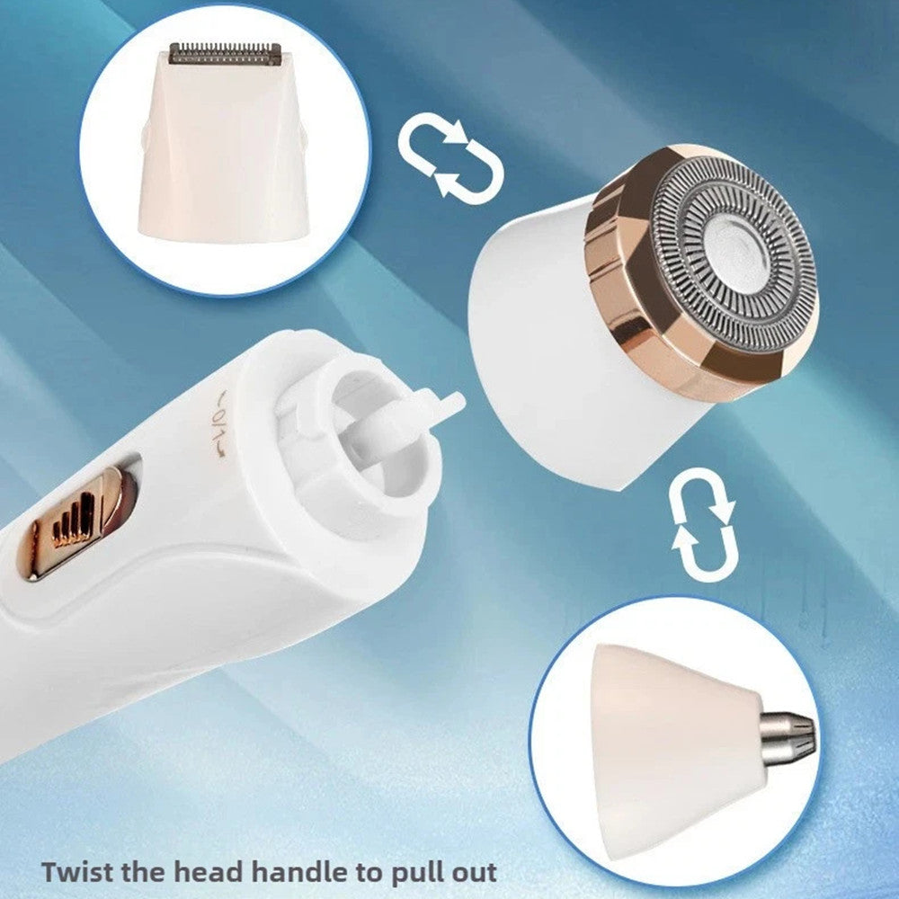 Women’s Rechargeable Electric Nose Ear Eyebrow Hair Trimmer - Waterproof USB Shaver