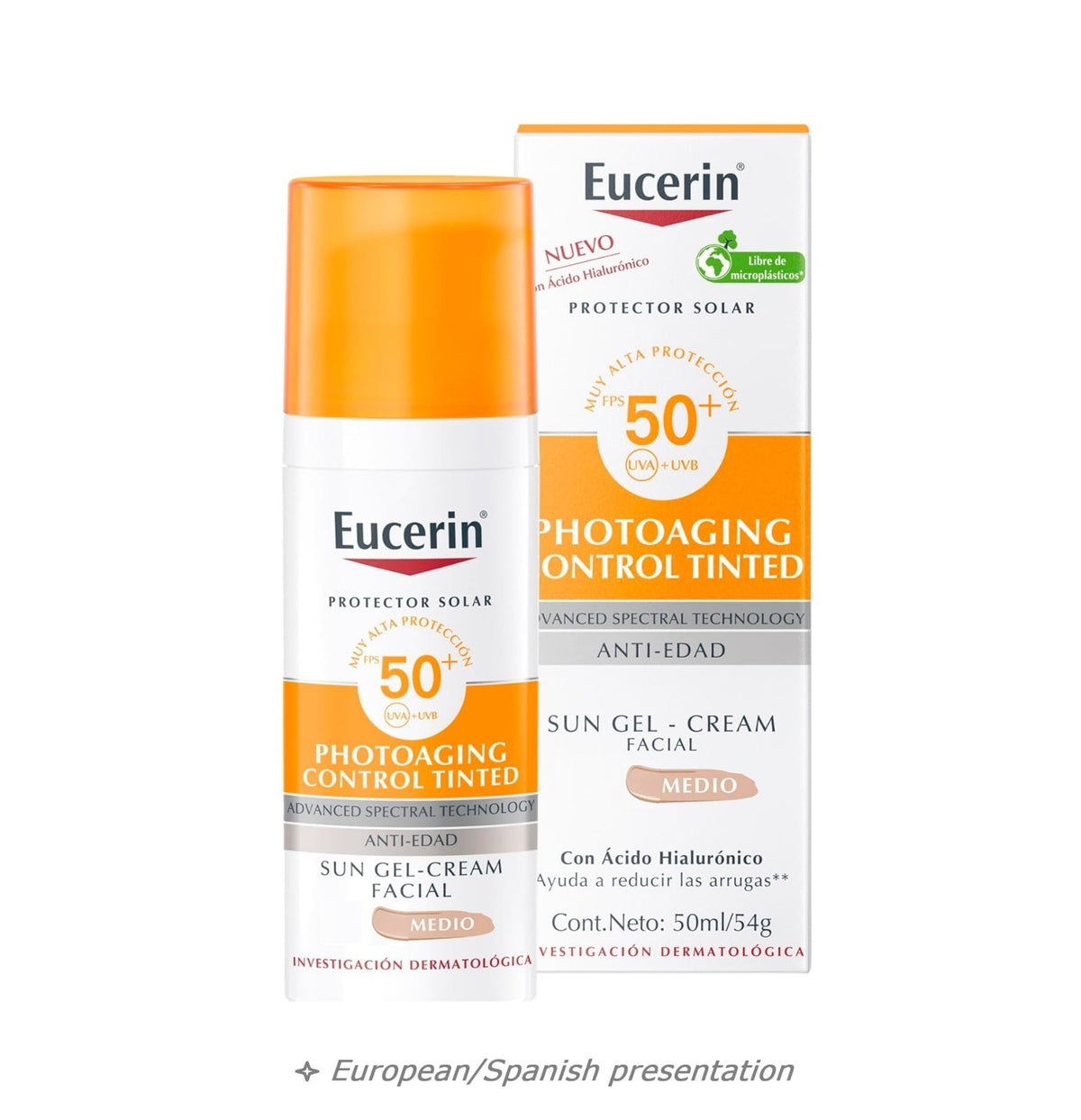 Eucerin Sun Photoaging Control Tinted Sun Gel-Cream SPF50+ Medium 50ml 2-Pack