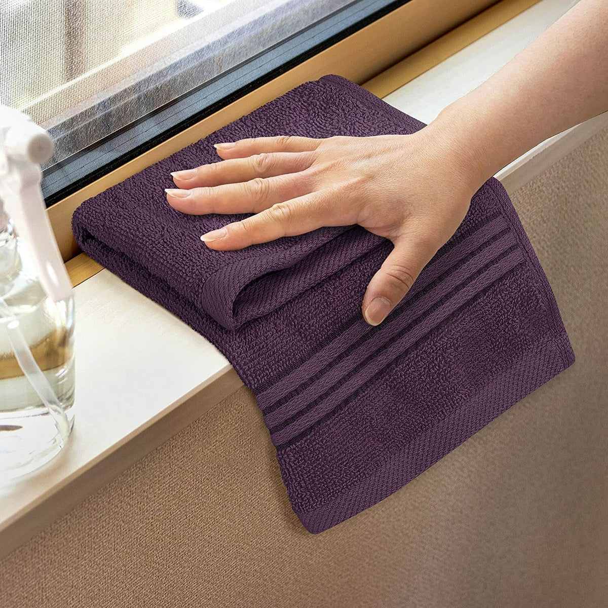 Premium Cotton Washcloth Towels Set - Absorbent 12x12 Inches, Pack of 12