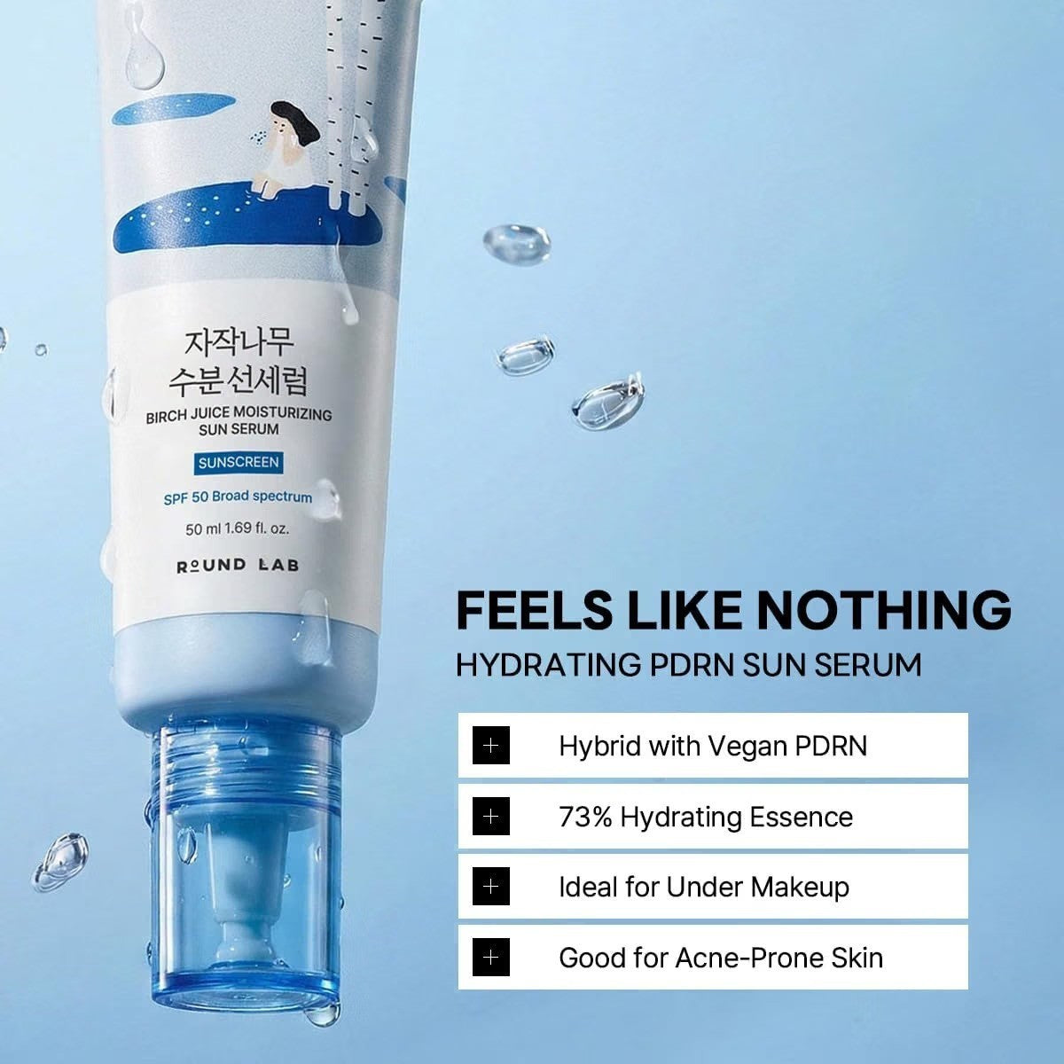 Sun Serum SPF 50+ Moisturizing Sunscreen with Hydrating Serum Texture - Korean