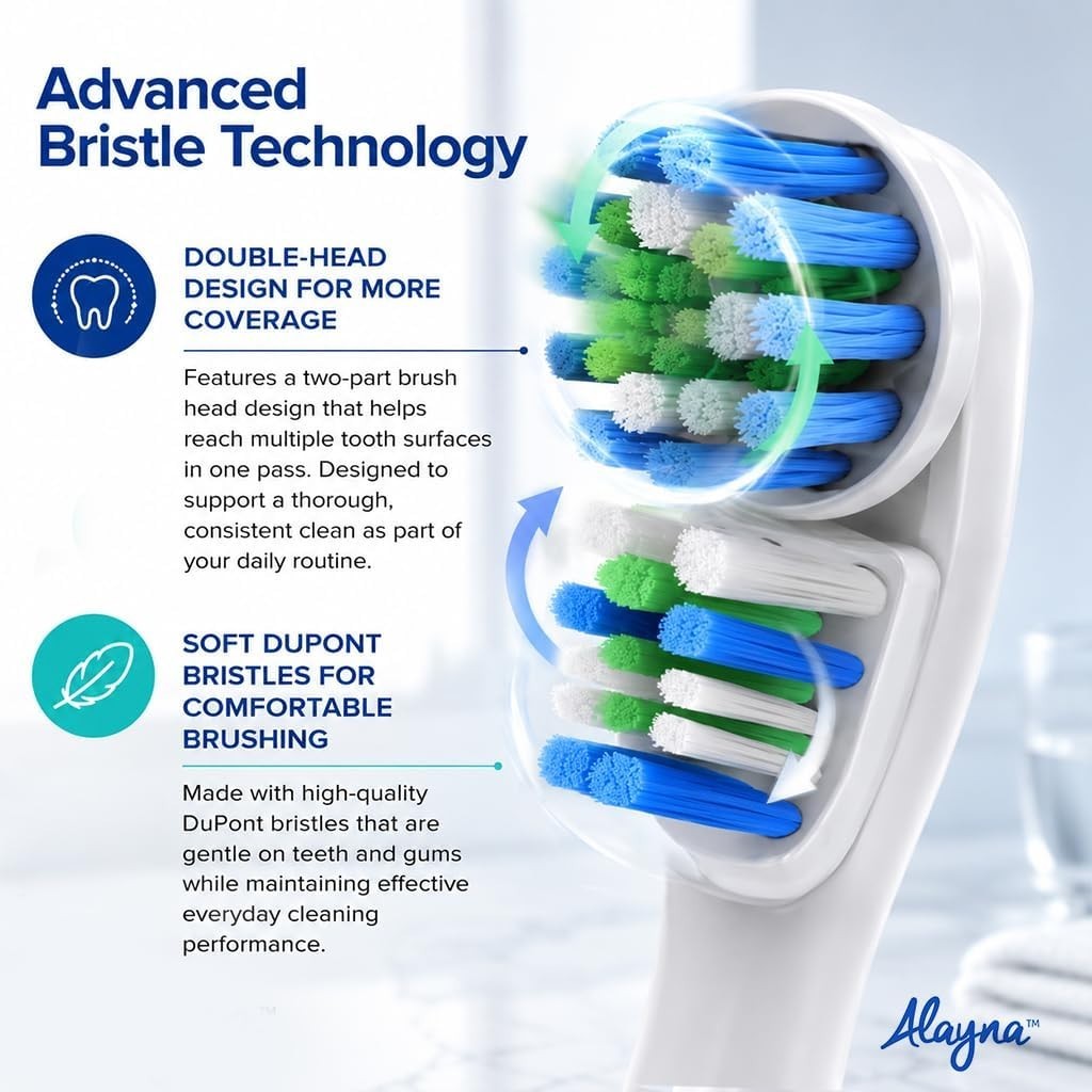 Replacement Oral-B Brush Heads 4-Pack Double-Head Design for Superior Cleaning