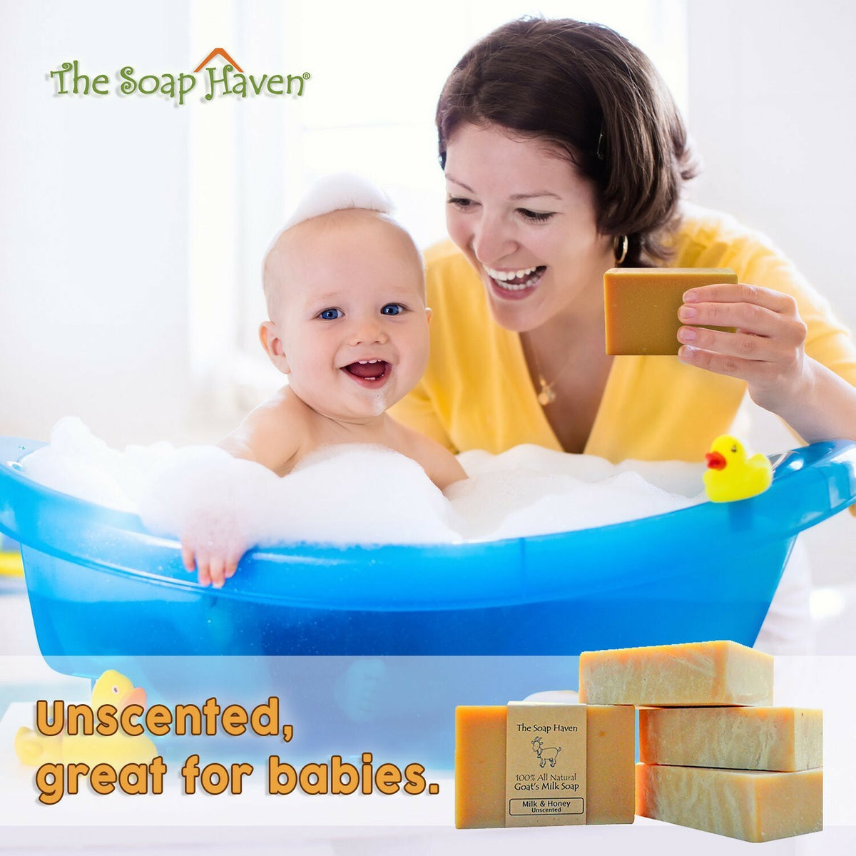 Goat Milk & Honey Unscented Handmade Soap Bars - All Natural Skin Care