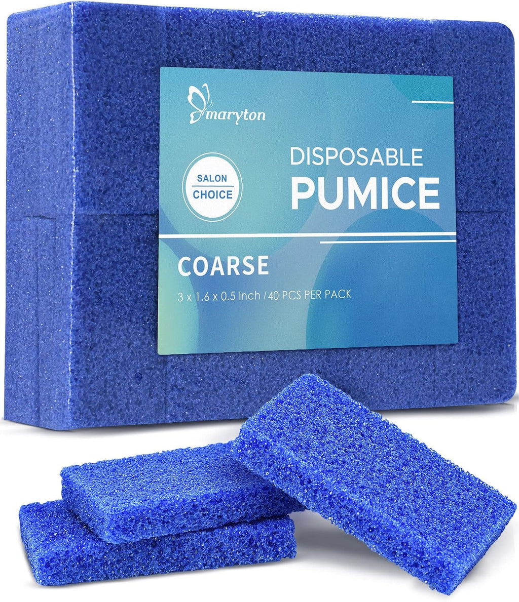 Disposable Pedicure Pumice Stone for Feet Scrubber - 40PCS Coarse & Medium Grit