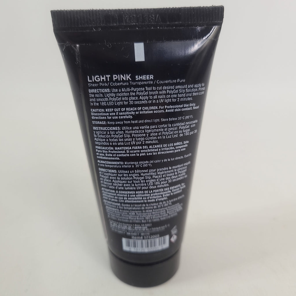 Pink Gel Nail Enhancement Light Pink Sheer 2oz - PolyGel Nail Gel