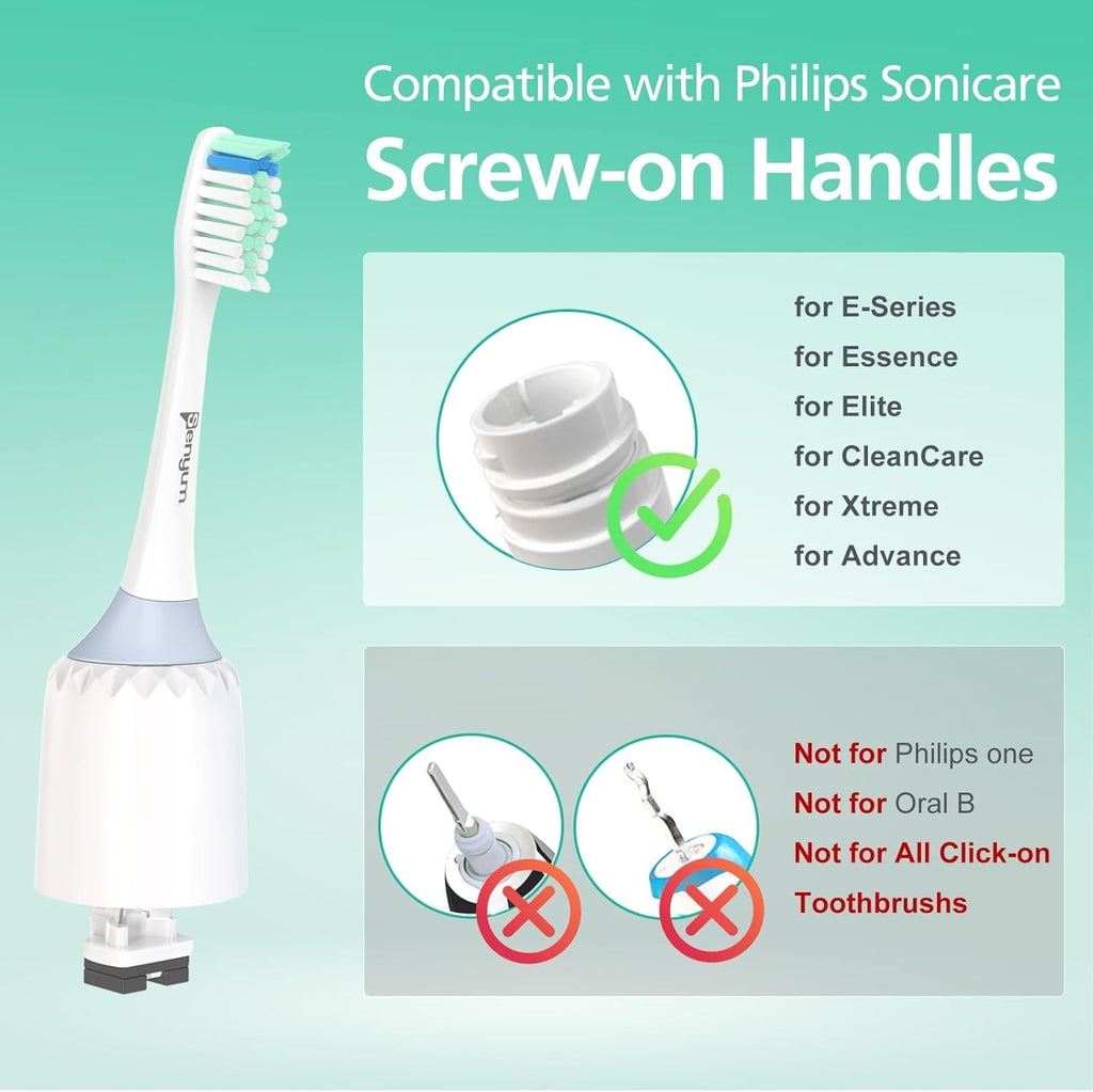 Replacement Toothbrush Heads for Sonicare E-Series 6 Pack – Compatible with Philips, Gentle Bristle Design