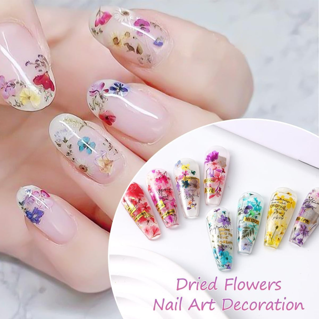 8 Boxes Dried Gypsophila Flowers for Nail Art & Craft Decoration Set
