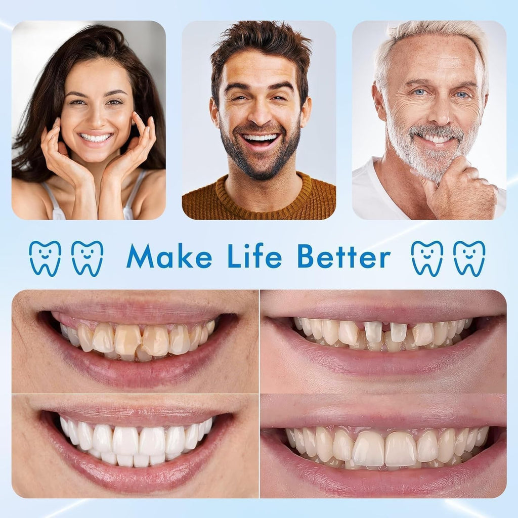 Moldable Silicone Denture Set Natural-Looking False Teeth & Veneers