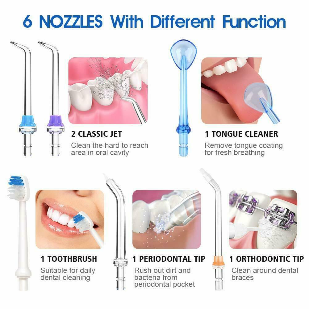 Electric Water Flosser Oral Irrigator with 5 Modes Rechargeable USB Waterproof