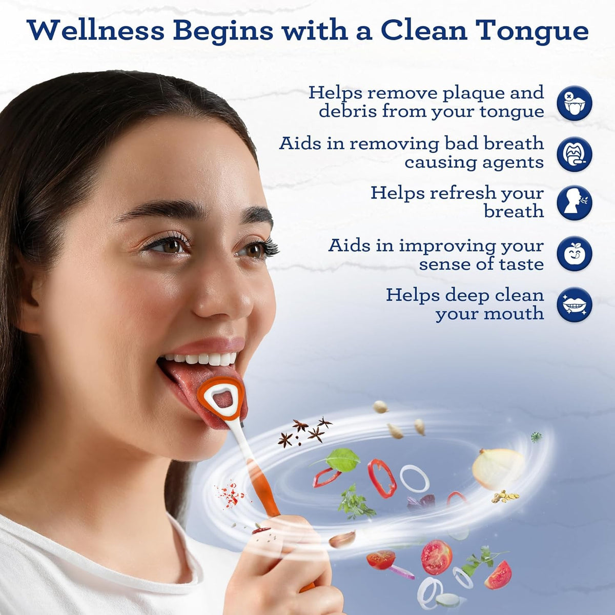 Dual Action Tongue Scraper & Brush - Reusable & Ergonomic Oral Hygiene Tool