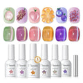 Gel Nail Polish Set with Cat Eye Effect - 6 Vibrant Colors, Long-Lasting, Magnetic Finish