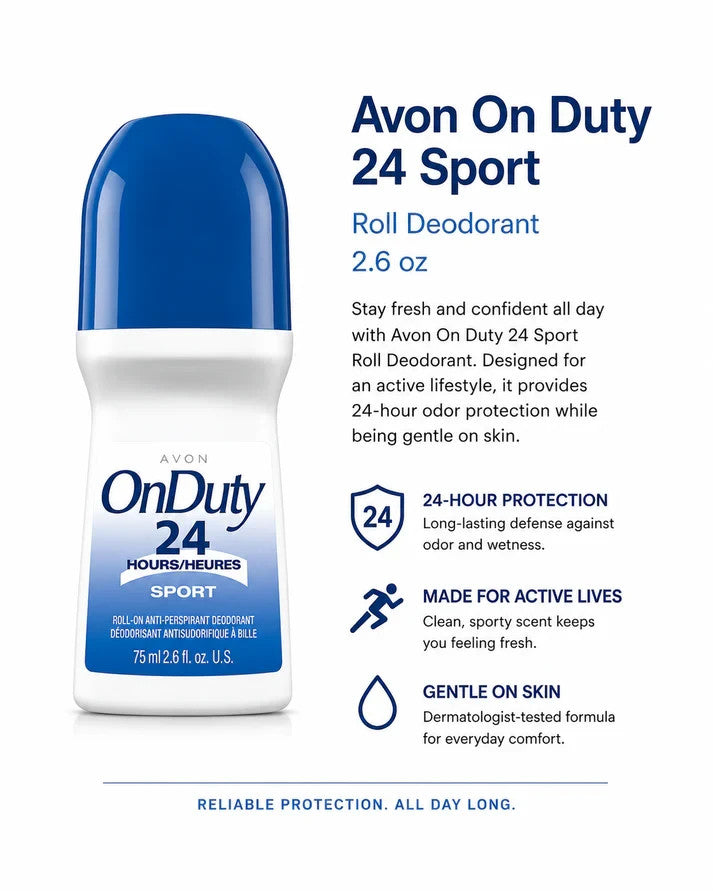 Sport Deodorant Roll-On 24H Antiperspirant for Active Lifestyles - 12 Pack