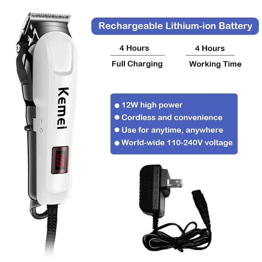 Rechargeable Hair Clippers Trimmer Kit for Men & Barber Salon Use