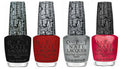 Nail Polish Set 4 Full-Size Bottles - Black, Red, Pink, Silver